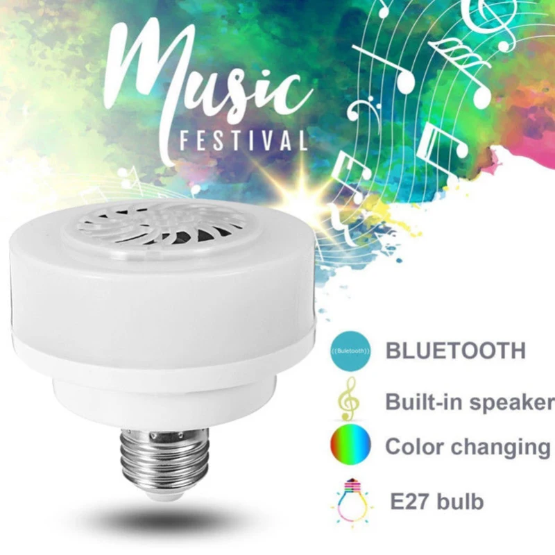 

E27 Smart LED Беспроводной свет лампы Bluetooth лампа красочные с регулируемой яркостью умный дом Динамик RGB музыка Управление игровая лампа свяжитес...