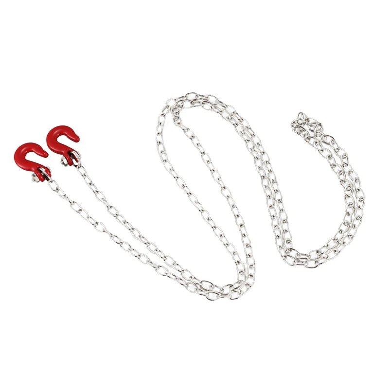 

Racing 1:10 RC Car Rock Crawler Accessory 85cm Long Chain Hook Red + Silver