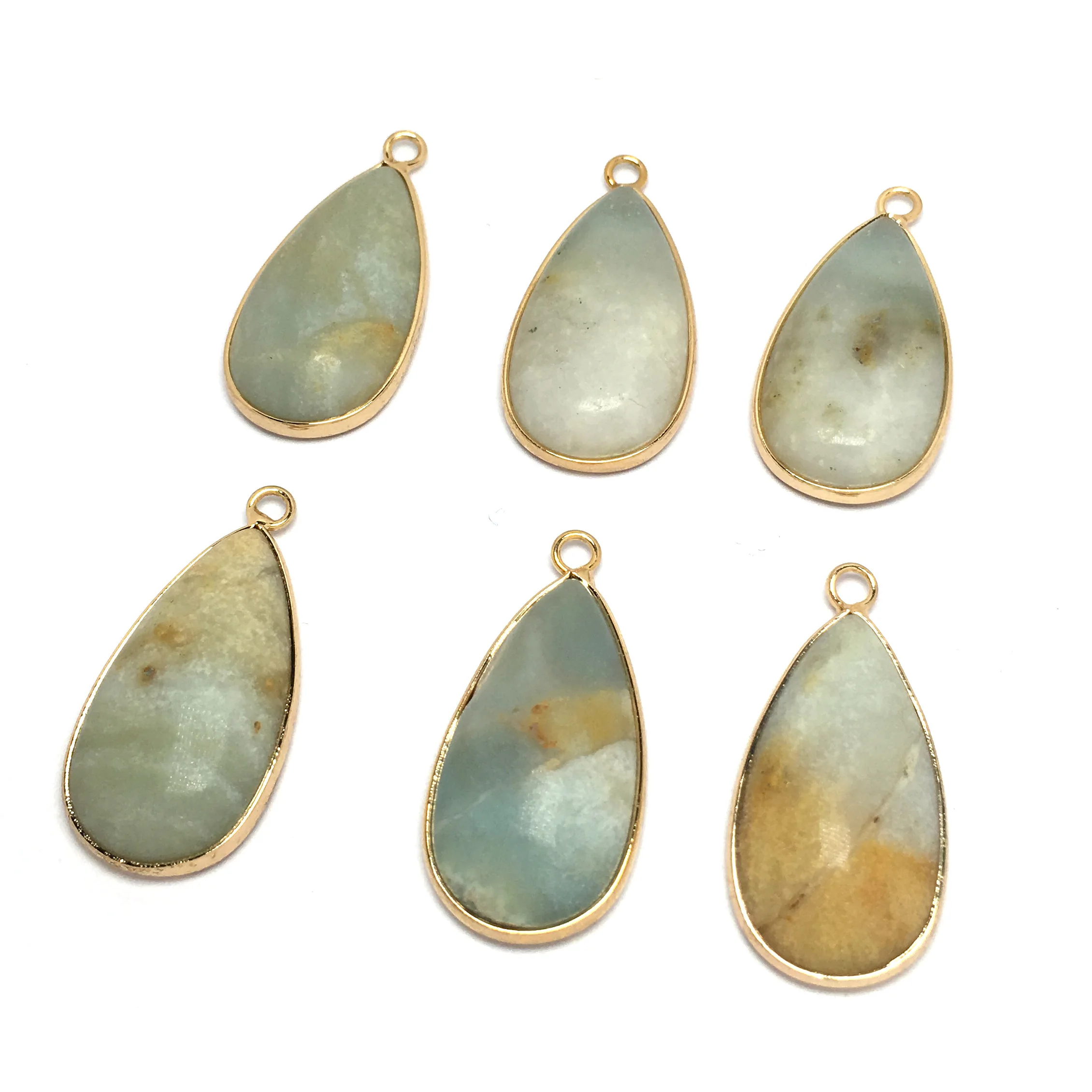 Новые подвески и ожерелья из натуральных камней в форме капли воды модные