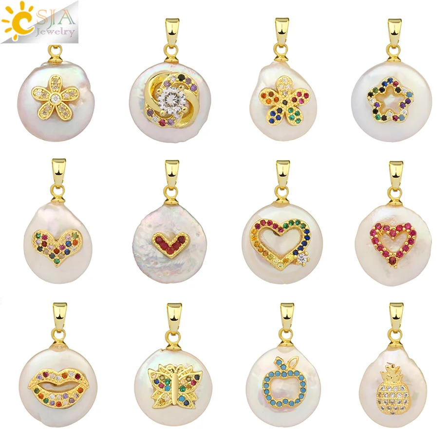 Кулон с пресноводным жемчугом CSJA ожерелье из крошечных бусин кубическим