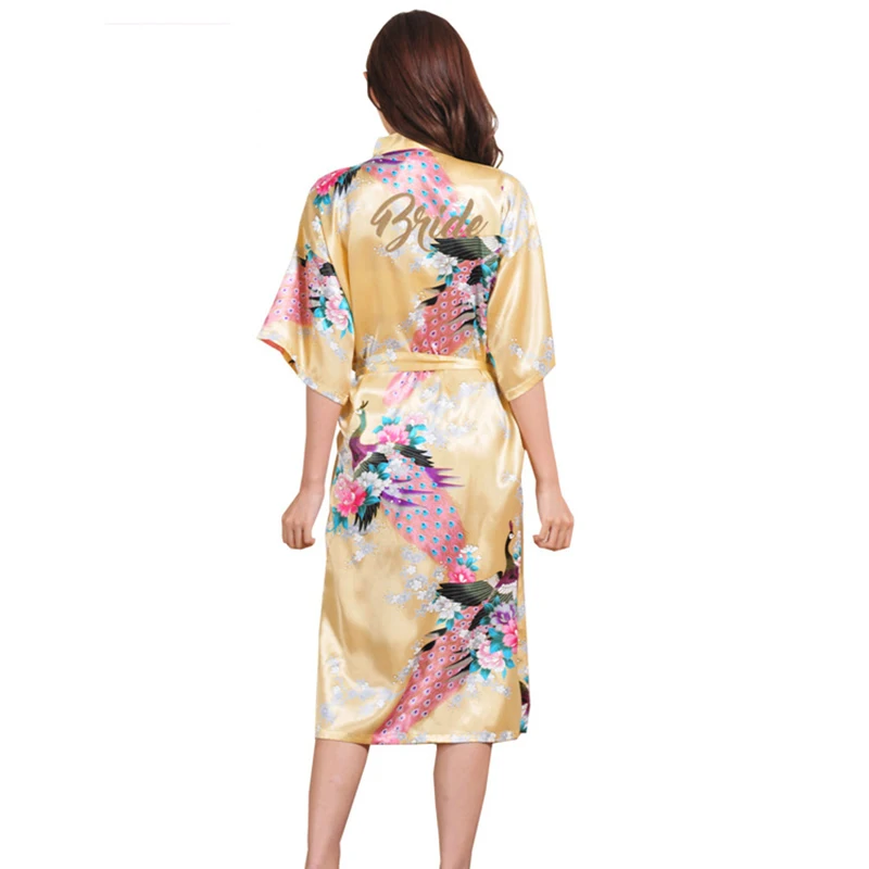 Размера плюс 3XL леди с надписью &quotBride&quot халат кимоно платье на каждый день обувь