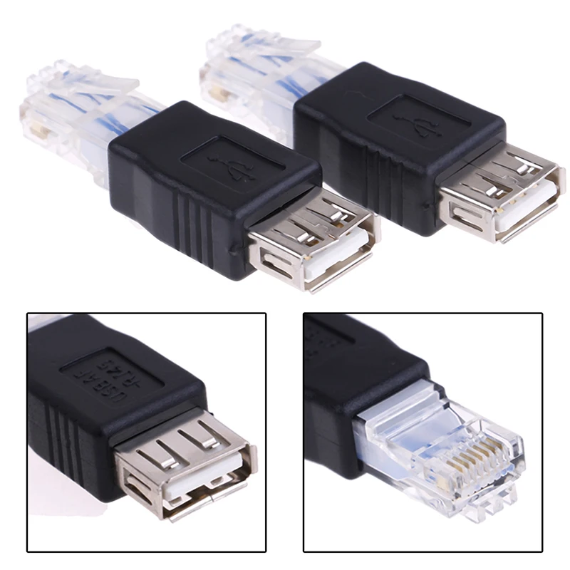 

1Pc Ethernet RJ45 Male To USB Female Connector Converter Adapter
