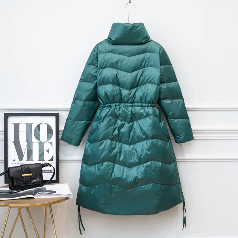 Зимняя куртка женская 2019 Новая Женская пуховая ультра-легкая тонкая белая теплая