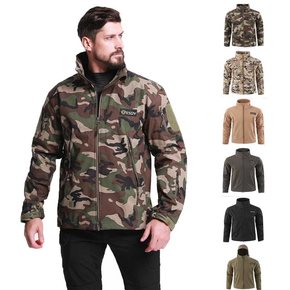 New Men Military Tactical Camouflage Jacket Hiking Hunting Fishing Clothes Windbreaker Waterproof SoftShell Jackets | Спорт и