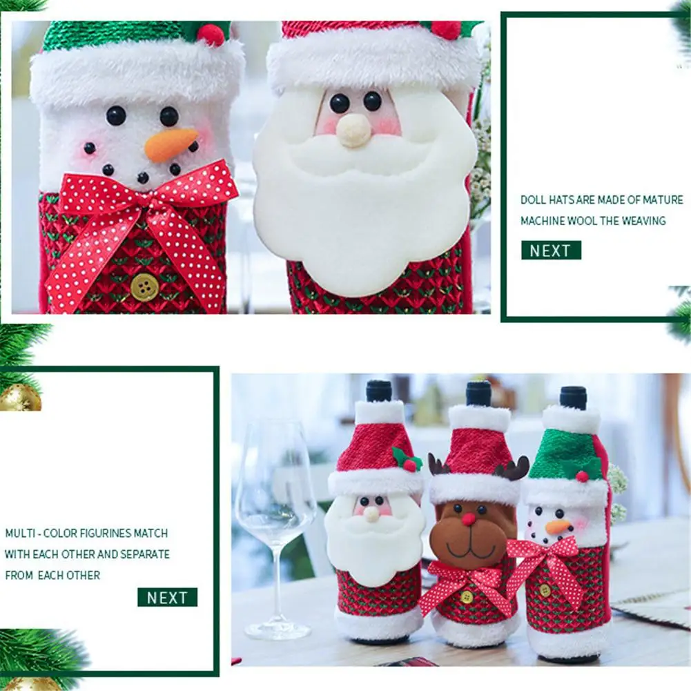 Северный Рождественский бутылки вина свитер-чехол Санта Клаус Снеговик крышка