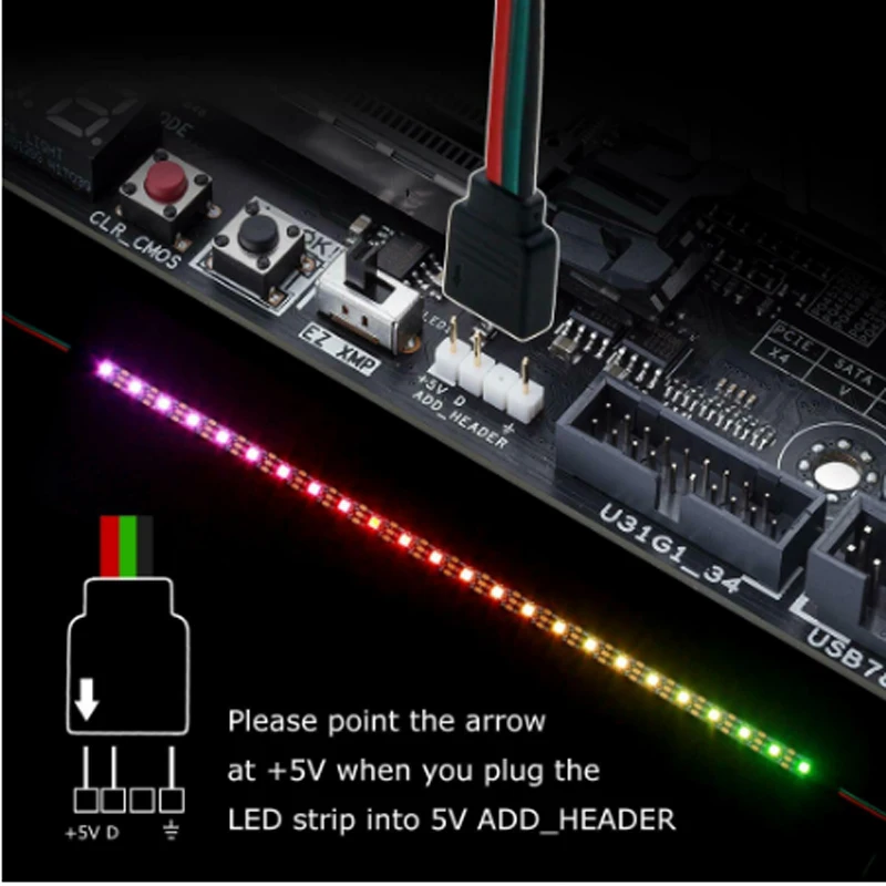 Полноцветная светодиодная лента DC5V WS 2812B pixel RGB чехол для компьютера загрязнение
