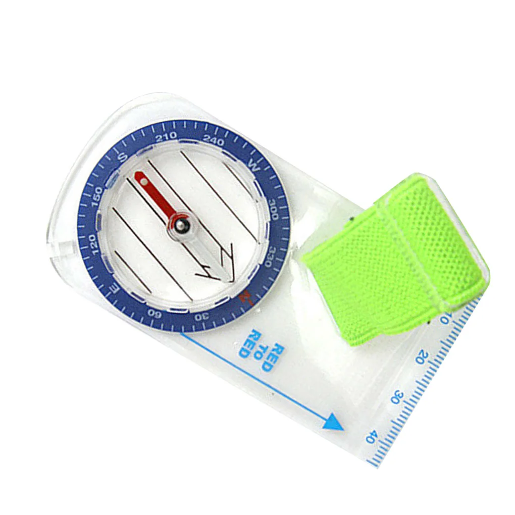 Портативный Открытый увеличительный компас линейка с лупой масштаб Скаут Пешие