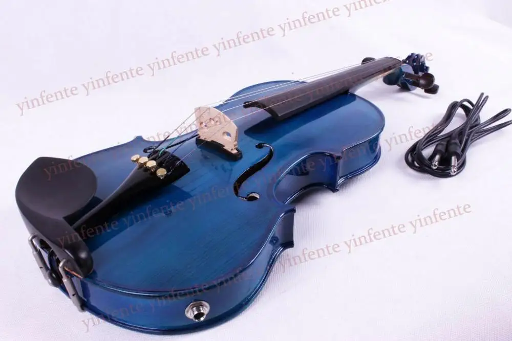 New 4/4 Violin electric Acoustic Fiddle Solid maple Spruce Blue Case Bow | Спорт и развлечения