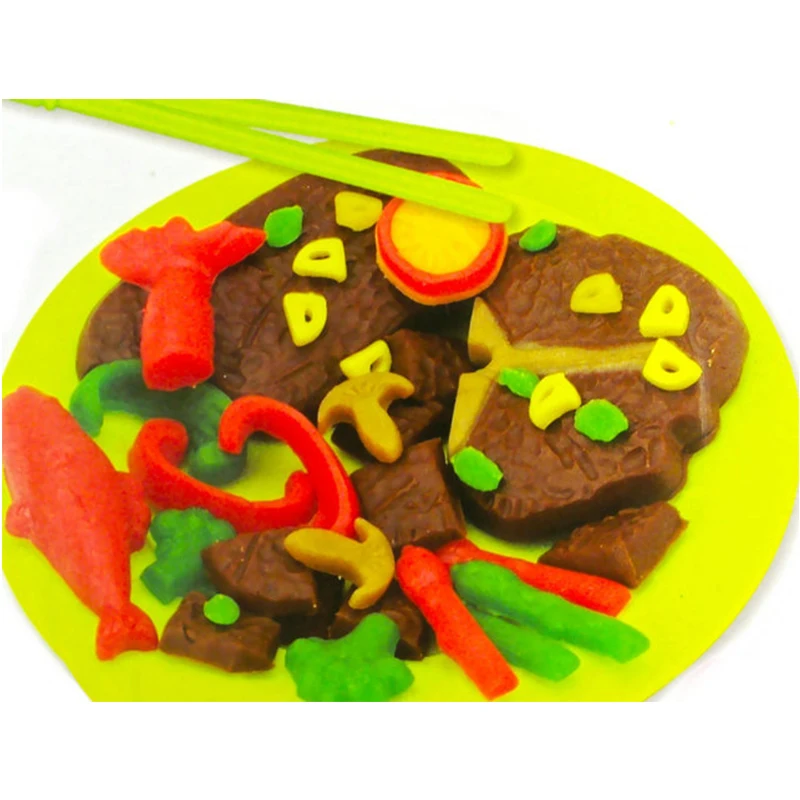 Play Dough Clay Teppanyaki Kids 3D DIY Intelligent Plasticine with Playdough Moulds Children Educational Toys | Игрушки и хобби