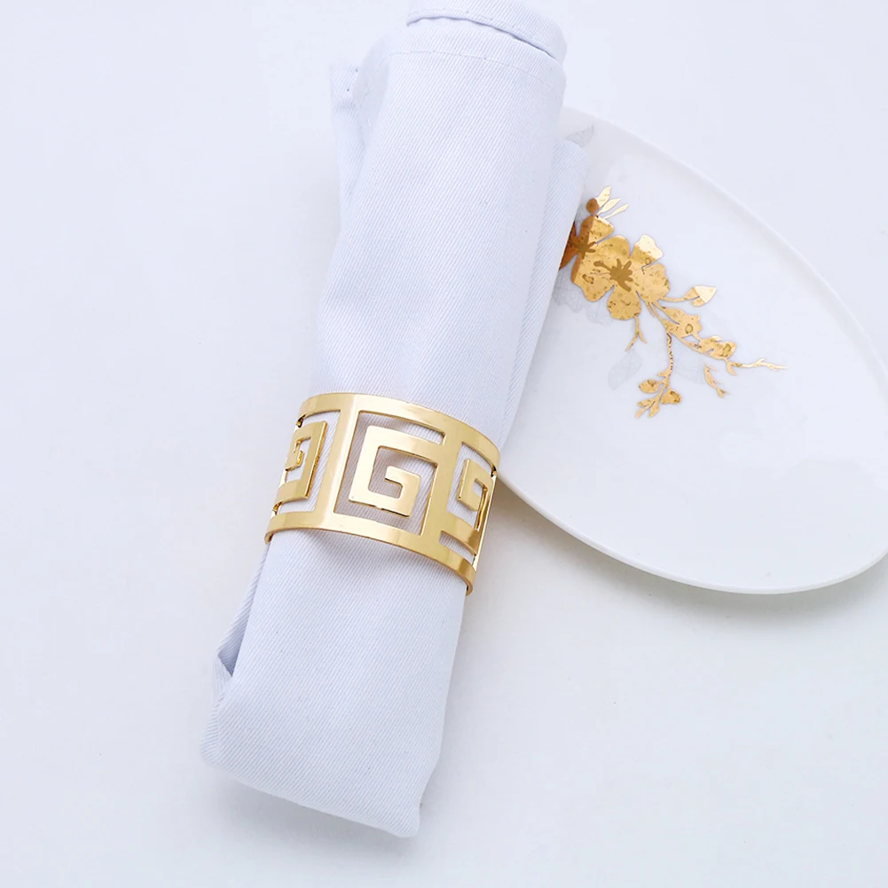 

6pcs Serviette Rings Alloy Napkin Holder West Dinner Towel Napkin Ring Party Table Decor Accessories Tool Tableware Ring Buckle