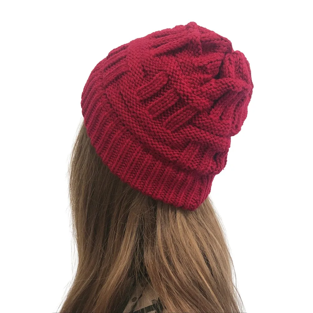 Женские повседневные однотонные женские шапки из плюша вязаная крючком шапка
