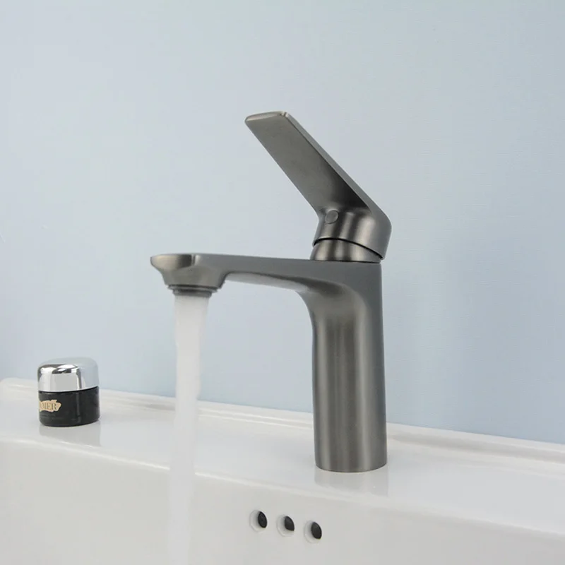 

Dark Grey Bathroom Sinks Faucets Luxury Brass Basin Mixer Tap