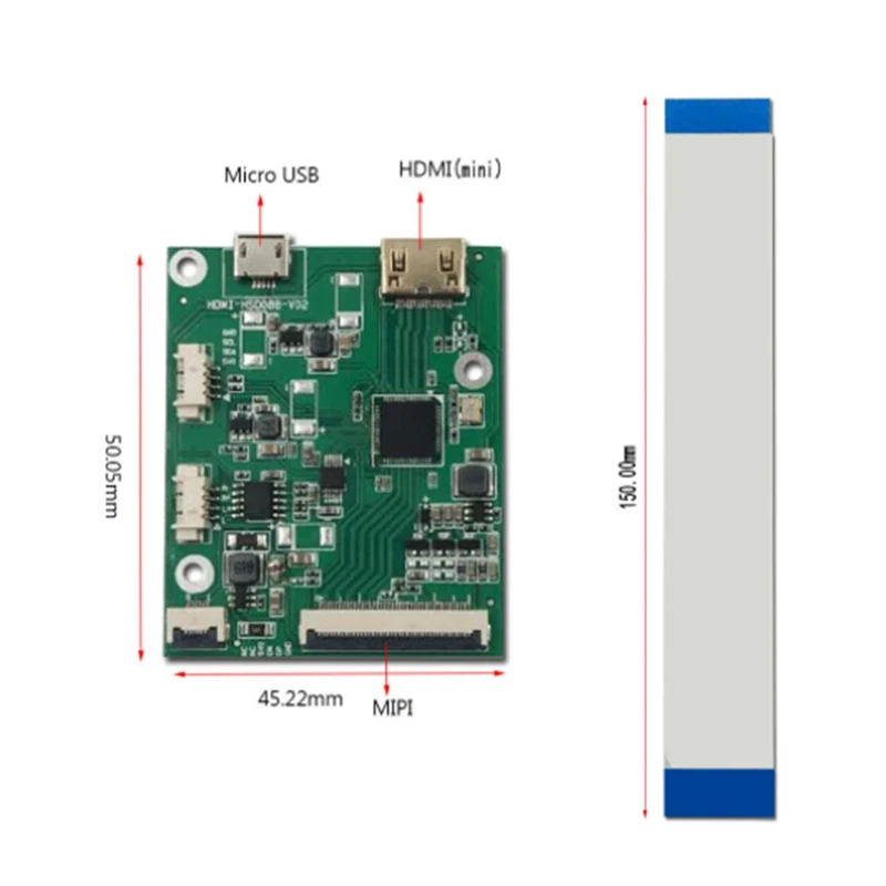 

8.8 Inch Long HSD088IPW1 HDMI-compatible TO MIPI 1920 x 480 Seconds Display CPU GPU Information Sub Display Case