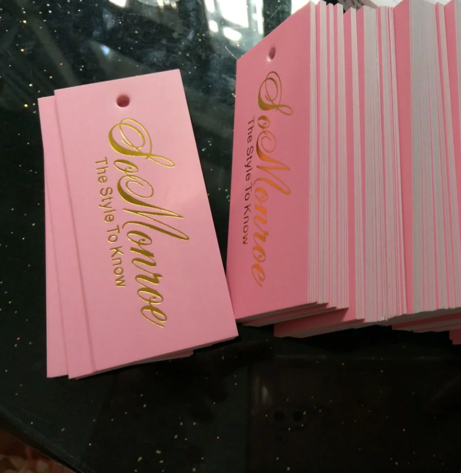 1000 stücke Angepasst Hang-Tags Etiketten für kleidung Warenzeichen Herstellung Kleidung Papier