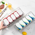 Стеллаж для холодильника, двухслойная вместительная Пластиковая Полка для пивных банок, держатель для холодильника, бытовая буфета, столовые приборы