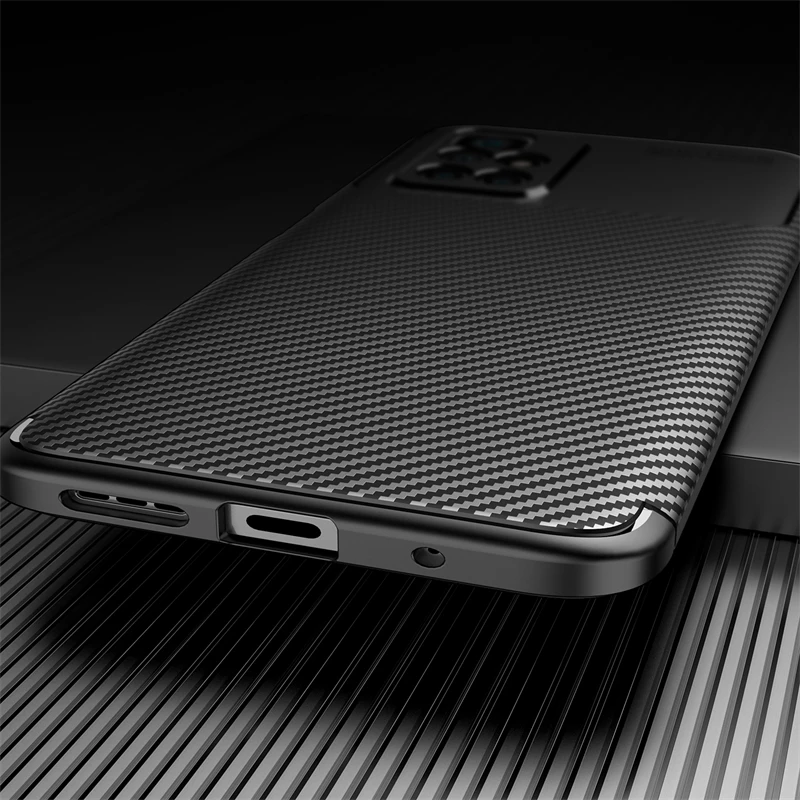 for xiaomi poco m4 pro 5g case bumper full cover silicone carbon fiber cover for xiaomi poco m4 pro 5g case for poco m4 pro 5g free global shipping
