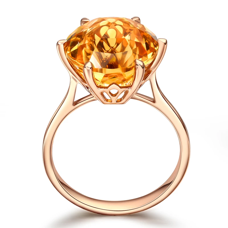 LSZB натуральное цитрин 18K чистое золото 2020 новое горячее предложение Топ Кольцо