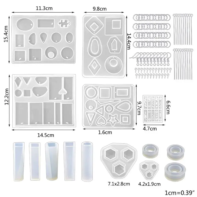 

Crystal Epoxy Resin Mold Earring Ring Pendant Casting Silicone Mould Handmade DIY Crafts Jewelry Making Tools