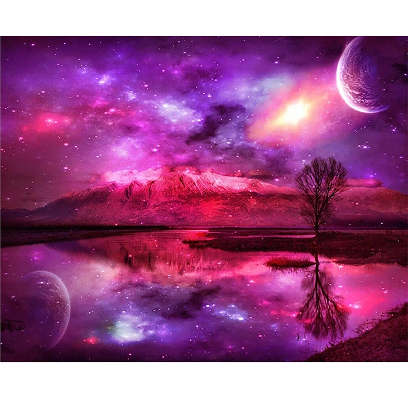 

DIY diamond painting cross-stitch living room bedroom dining room painting advanced starry sky landscape decoration painting