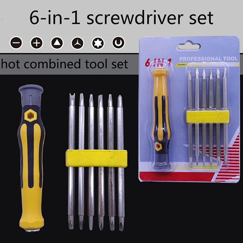 

6 в 1 Набор из 7 предметов, Магнитная отвертка с защитой от вскрытия, шестигранная отвертка Torx, безопасный ручной инструмент