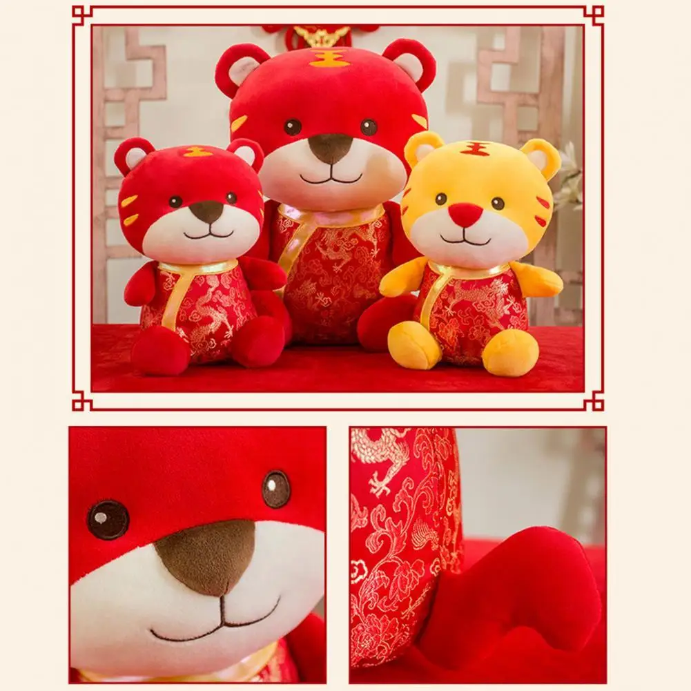 

Fine Workmanship Blessing Soft New Year Decoration Tiger Mascot Doll Zodiac Tiger Doll Traditional Supplies