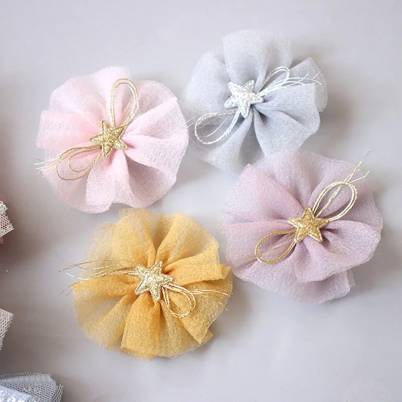 

Аксессуары для волос для детей, ярко-розовая пентаграмма, сетчатый головной убор принцессы, заколка для волос для девочек