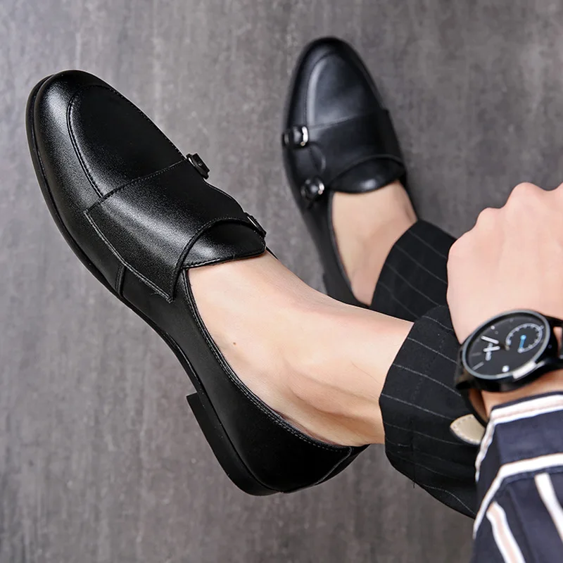 

Italian Mens Shoes Casual Brands Slip On Formal Shoes Double Buckle Men Loafers Moccasins Genuine Leather Driving Shoes