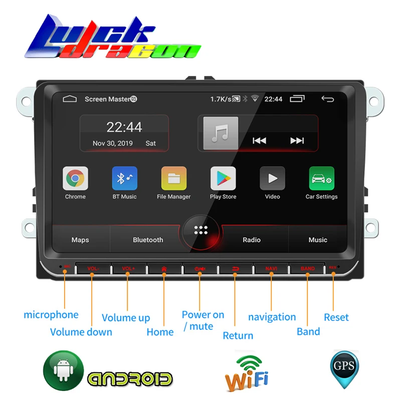 

Android 13 Car Radio 9'' 2GB/1GB RDS AM DAB GPS Navigation 2din Autoradio WIFI Bluetooth Universal Car Multimedia Player