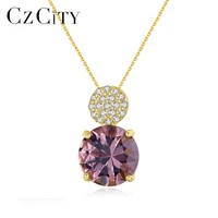 czcity zultanite gemstone pendant necklaces for women wedding engagement fine jewelry 925 sterling silver anillos christmas gift