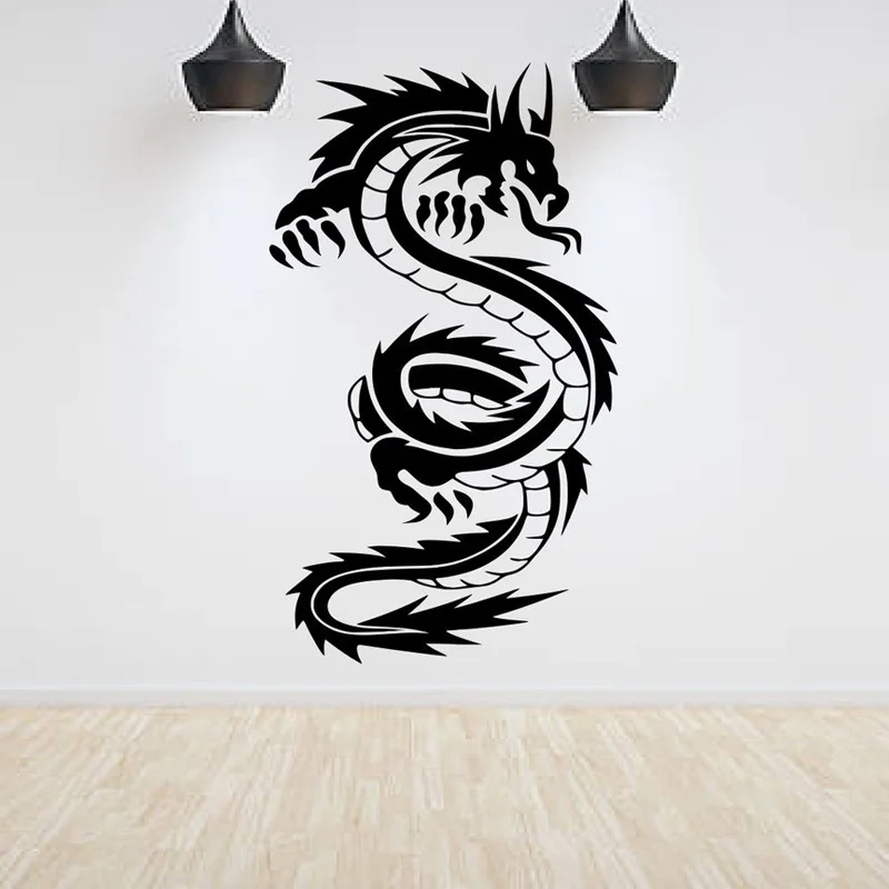 Домашний декор в китайском стиле крутой дракон наклейка на стену виниловое