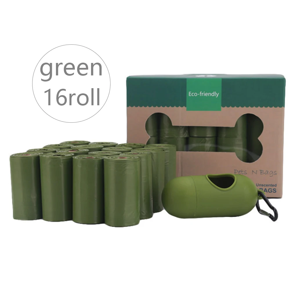 GN 16roll Dispenser Экологически чистые мешки для мусора, чехол для медиаторов, для удаления домашних животных, биоразлагаемые мешки для уборки за домашними животными, товары для прогулок для домашних животных - Цвет: GN 16roll Dispenser