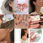 Женские Висячие серьги с кисточками, Винтажные серьги золотого цвета с длинной нитью и геометрическим рисунком