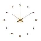 Креативные декорация настенные часы бесшумные испанские большие настенные часы для гостиной 3d часы металлические современные деревянные стрелки украшения для офиса подарок