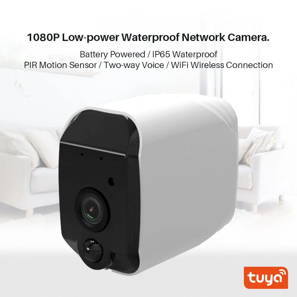 WiFi IP камера наружная 1080P Tuya SmartLife APP управление с питанием от батареи Двусторонняя
