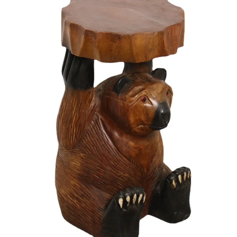 

Creative Solid Wood a Block of Wood Or Stone Log Tree Pile Stool Household Root Carving Tree Pier Wooden PileWooden Pier Base