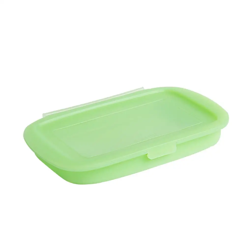 

Folding Lunch Box Silicone Lunch Container 1L Silicone Lunch Box Collapsible Food Storage Container With Lids For Picnic Office