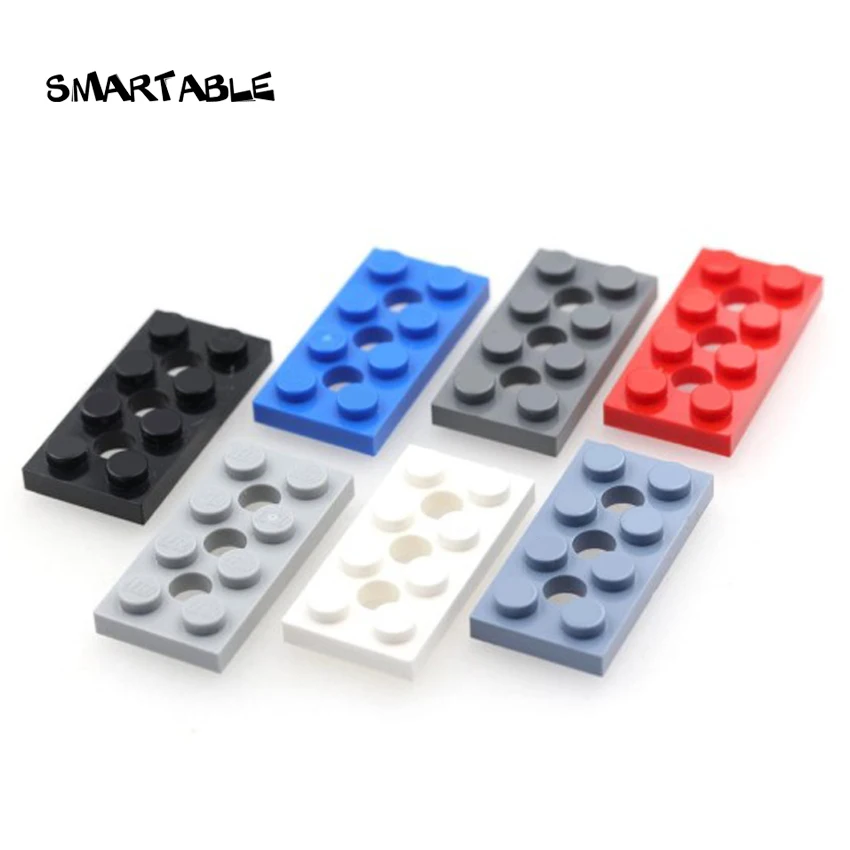 Smartable высокотехнологичные плиты кирпичи с отверстием 2x4 Строительные блоки MOC