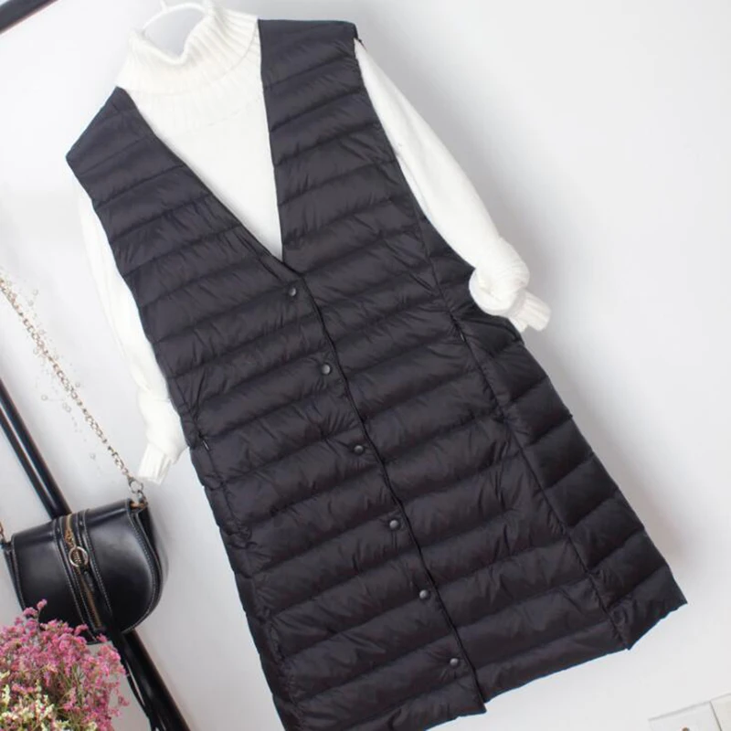 Зимняя Ультралегкая пуховая куртка SEDUTMO женское длинное пальто на утином пуху