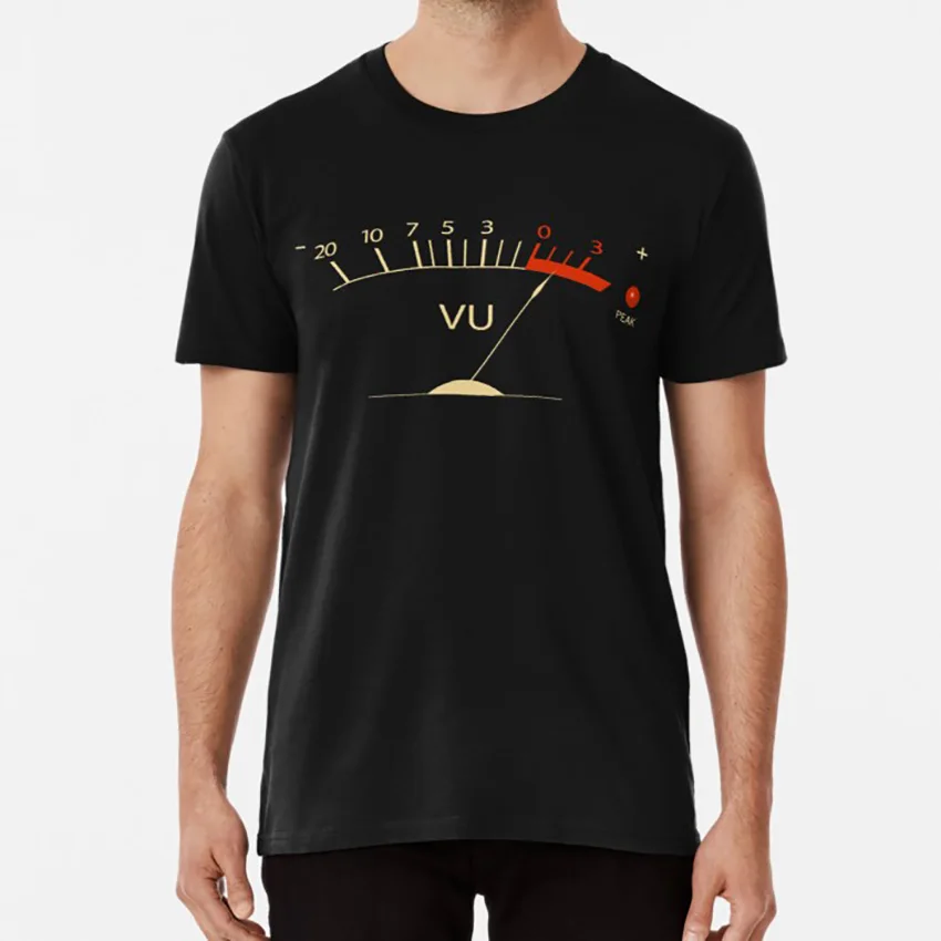VU meter hi fi винтажная стерео футболка для студии динамик вертушка аудиофил миксер
