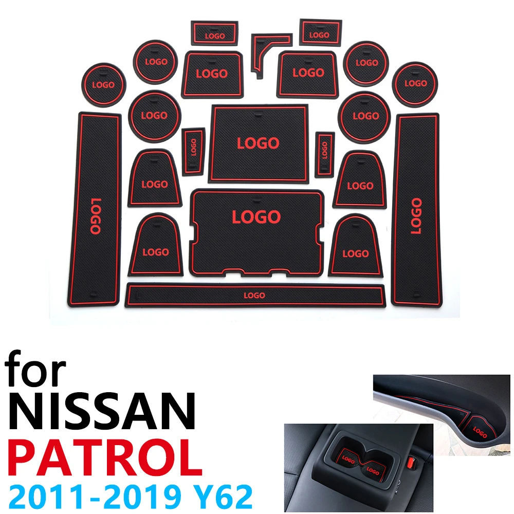 Противоскользящие резиновые чашки подушки двери паз коврик для Nissan Patrol Y62 Armada 2011 ~