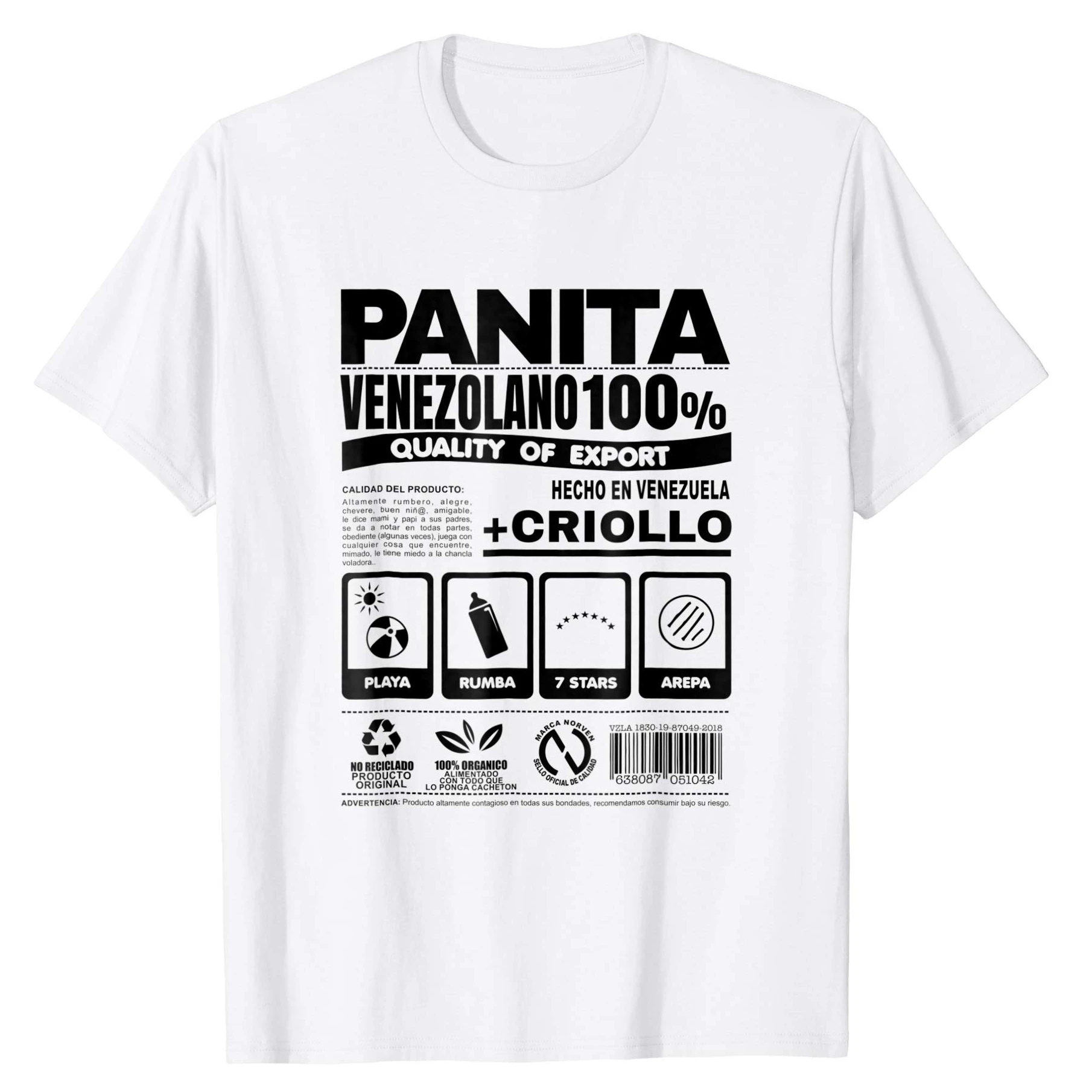 Panita Venezolano забавная рубашка в стиле Venezuela Мужская Черная хлопковая футболка с