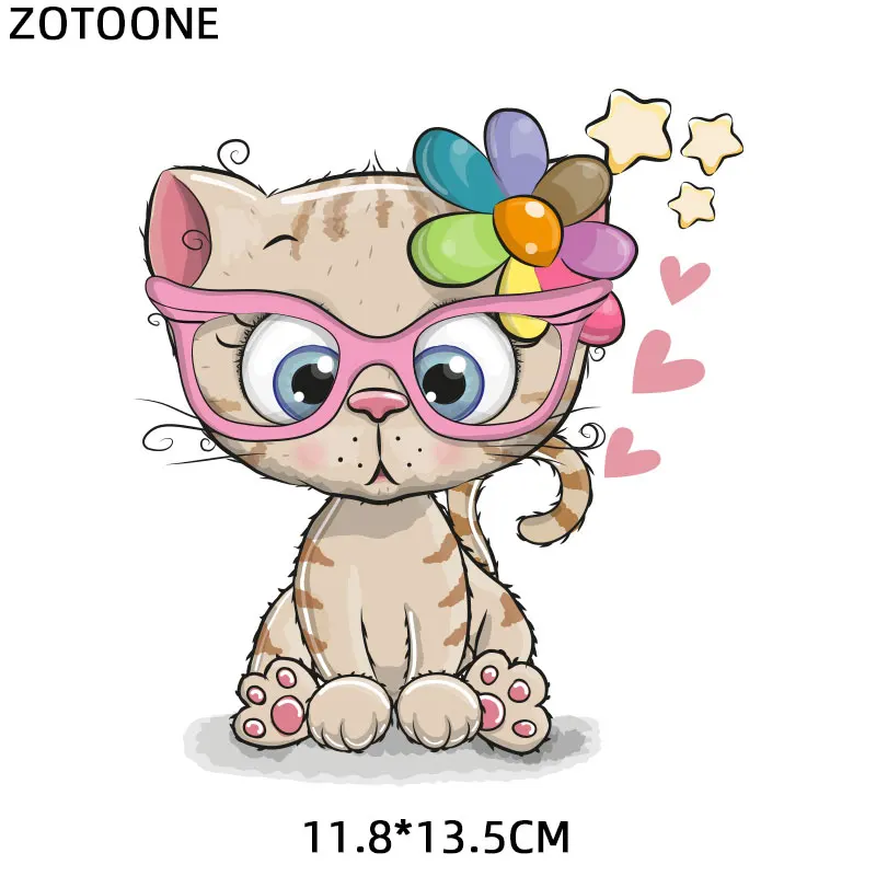 Нашивка ZOTOONE с животными единорогом милые наклейки котом термоклейкие нашивки