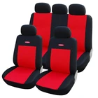 Чехлы на сиденья автомобиля в черно-красную полоску, подходят для большинства автомобилей, защищают автомобильные сиденья от грязи для Honda BMW
