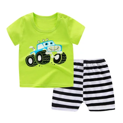 Тёмно-синий Летняя одежда с дизайном «Микки» для маленьких мальчиков; комплект одежды для новорожденных мальчиков; спортивная футболка+ шорты; костюмы - Цвет: Тёмно-синий