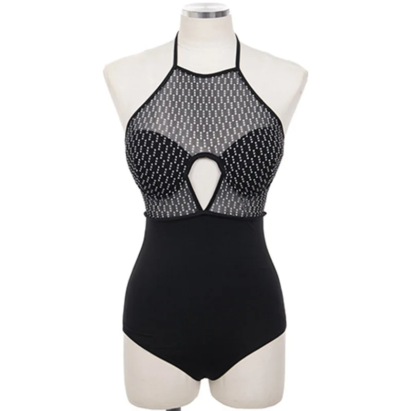 

New Arrival Swimwear Women Stretchy Breathable Mesh Padded Swimming Suit for Women Solid Color One Piece Swimsuit Bathing Suit