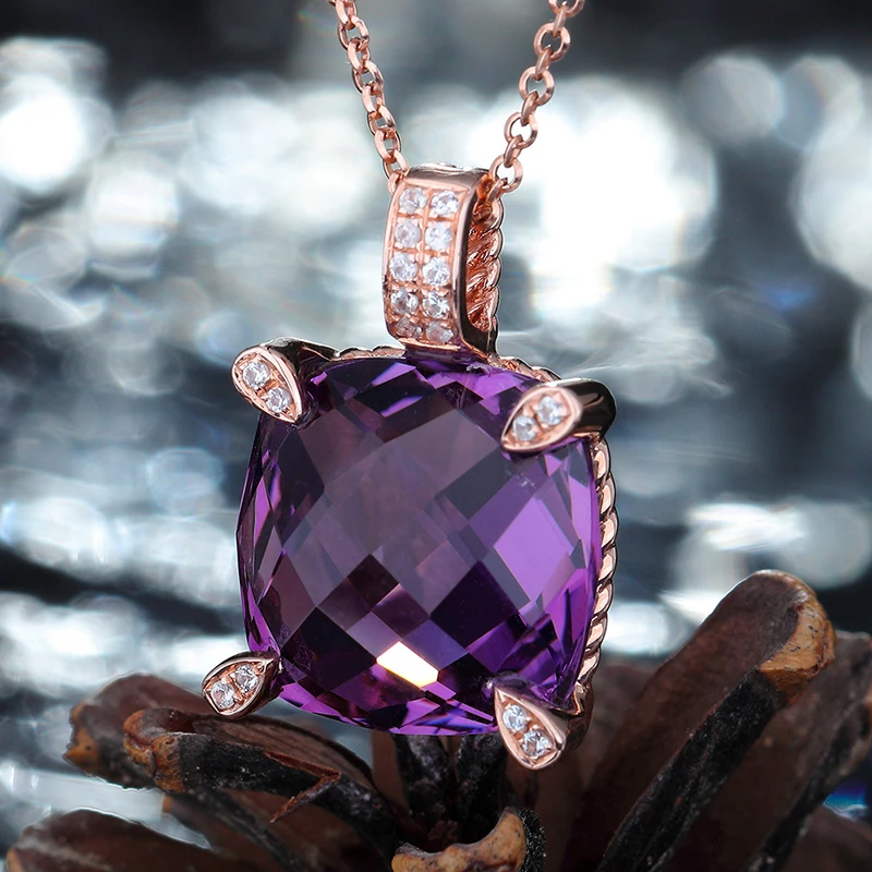 Хит продаж изысканная новинка креативная Женская квадратная аметистовая