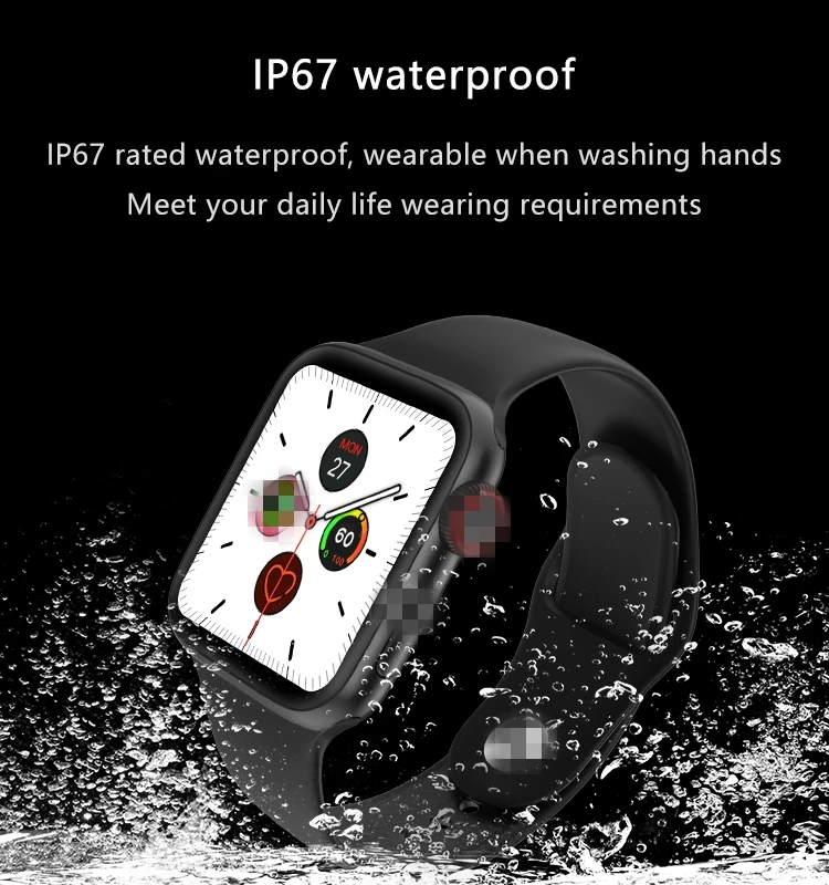 Часы 5 IWO 12 Pro Bluetooth Смарт часы W68 1:1 44 мм чехол для Apple iOS Android телефон сердечного