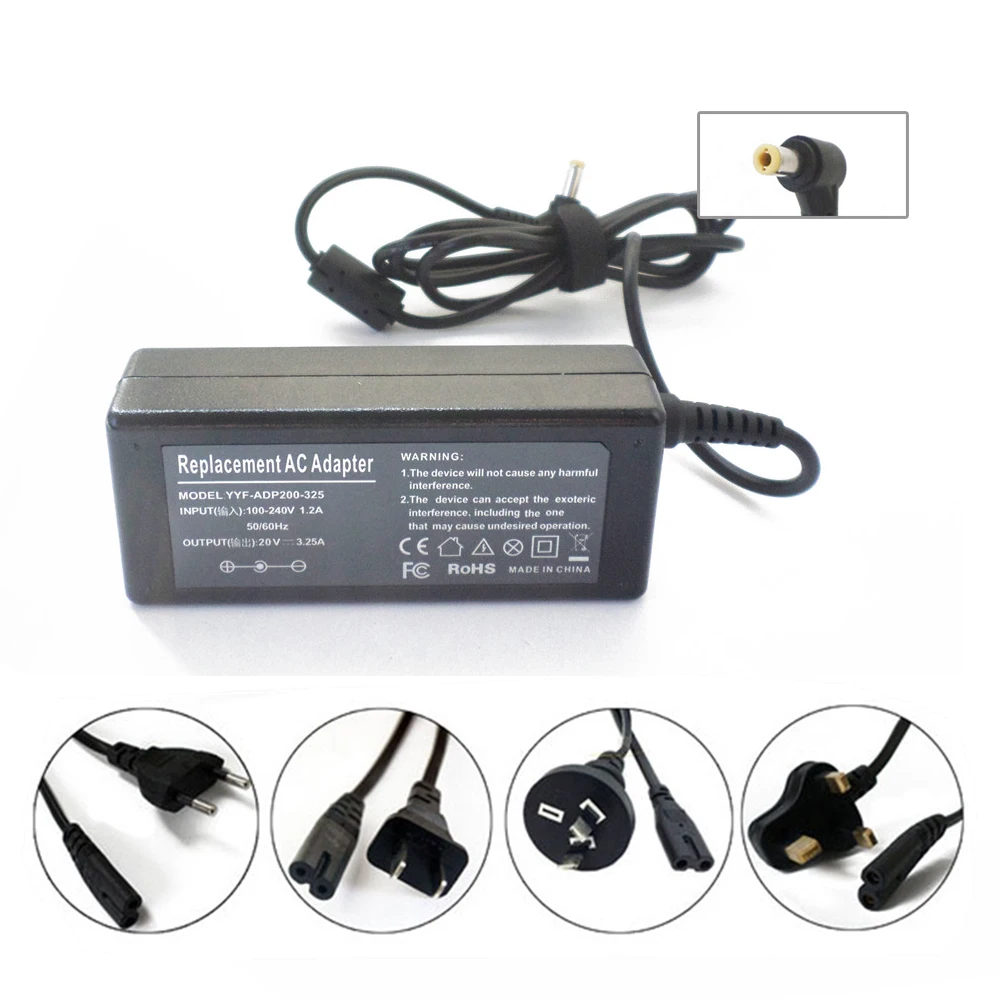 

Laptop AC Adapter Battery Charger Power Supply Cord For Lenovo K23 K24 K26 K27 K29 K33 K41 E46 E47 E49 E46A E47A E49A 20V 65W