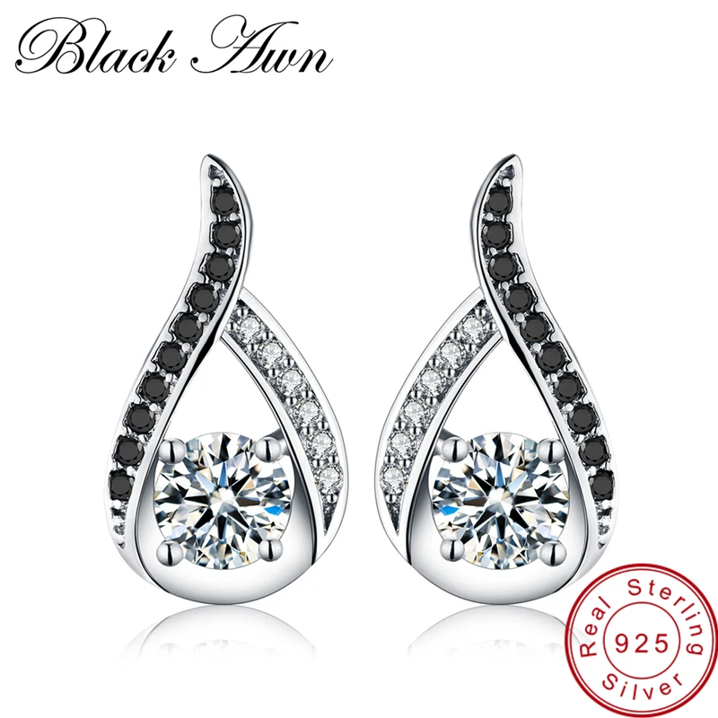 Женские серьги-гвоздики из серебра 925 пробы | Украшения и аксессуары