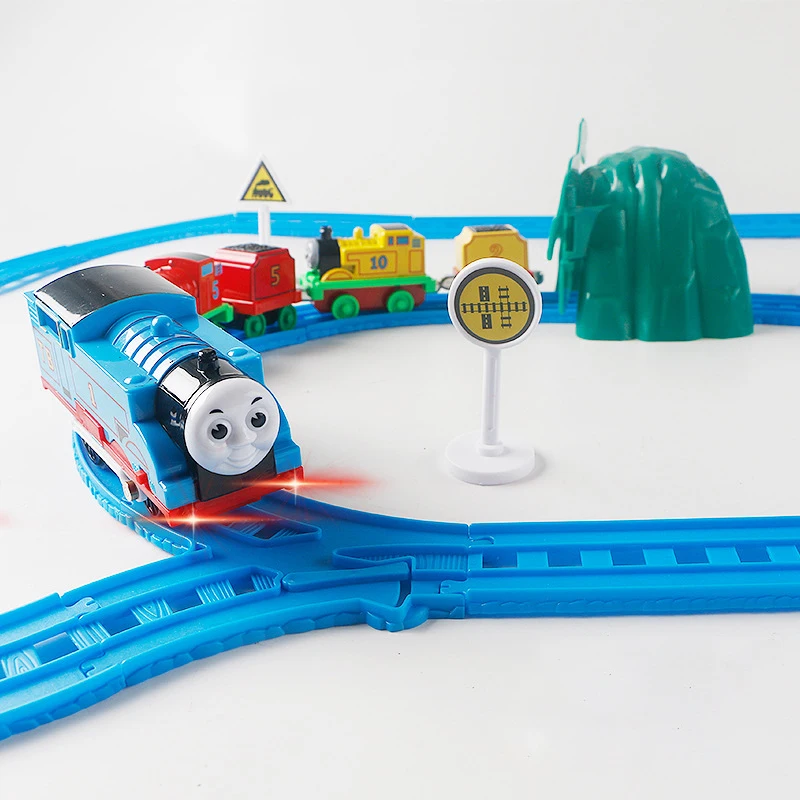 

Thomas The Tank Engine And Friends Electric Railway Cartoon Anime Puzzle Light Music Thomas Train Set Track Children's Toys Gift